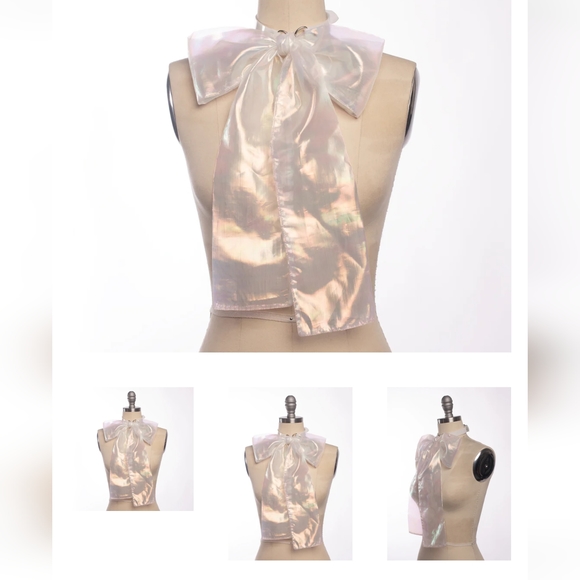 LARGE IRIDESCENT BOW CHOKER - Picture 5 of 5